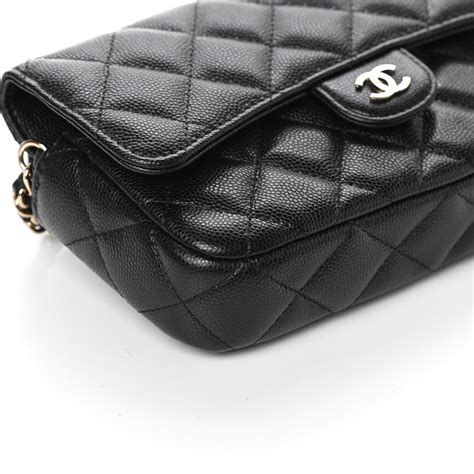 chanel flap phone holder with chain black|chanel caviar quilted card holder.